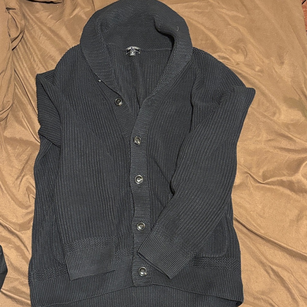 Todd Snyder Charcoal Shawl Collar Cardigan
